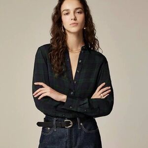 J. Crew Drapey button-up shirt in plaid